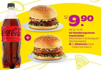 Tambo Hamburguesas especiales + Gaseosa Coca Cola/Inca Kola 1L oferta