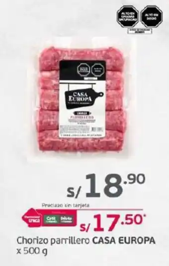 Tottus Chorizo parrillero CASA EUROPA x 500 g oferta