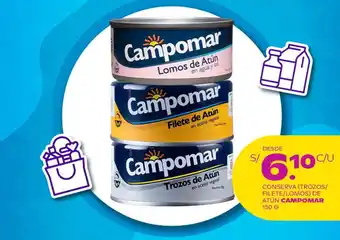 Tambo CONSERVA (TROZOS/ FILETE/LOMOS) DE ATÚN CAMPOMAR 150 G oferta