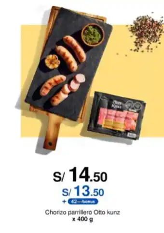 Metro Chorizo parrillero Otto kunz x 400 g oferta