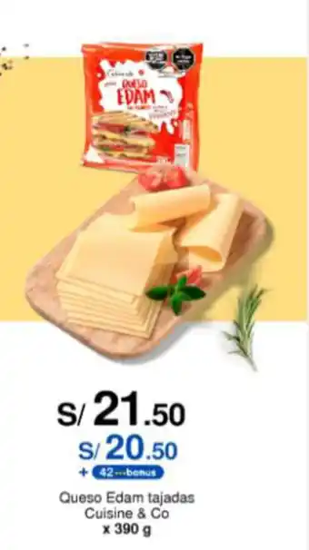 Metro Queso Edam tajadas Cuisine & Co x 390 g oferta
