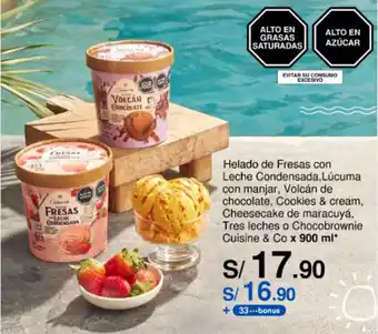 Metro Helado de Fresas Cuisine & Co x 900 ml oferta