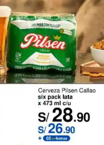 Metro Cerveza Pilsen Callao six pack lata x 473 ml c/u oferta