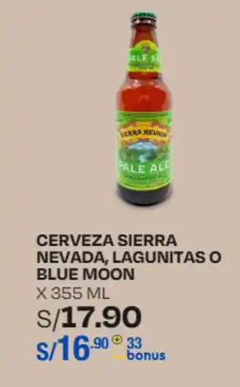 CERVEZA SIERRA NEVADA, LAGUNITAS O BLUE MOON X 355 ML