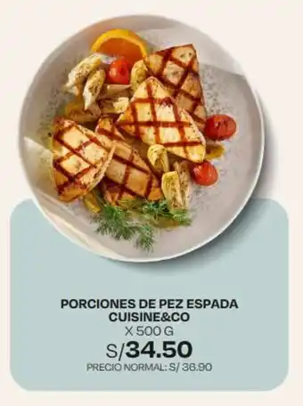 Wong PORCIONES DE PEZ ESPADA CUISINE&CO X 500 G oferta