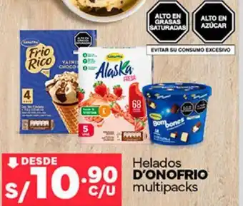 Plaza Vea Helados D'ONOFRIO multipacks oferta