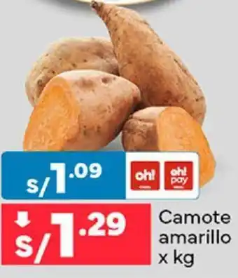 Plaza Vea Camote amarillo x kg oferta