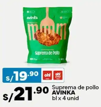 Plaza Vea AVINKA Suprema de pollo oferta