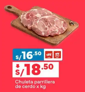 Plaza Vea Chuleta parrillera de cerdo oferta