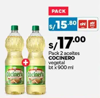 Plaza Vea COCINERO aceites vegetal 900 ml oferta