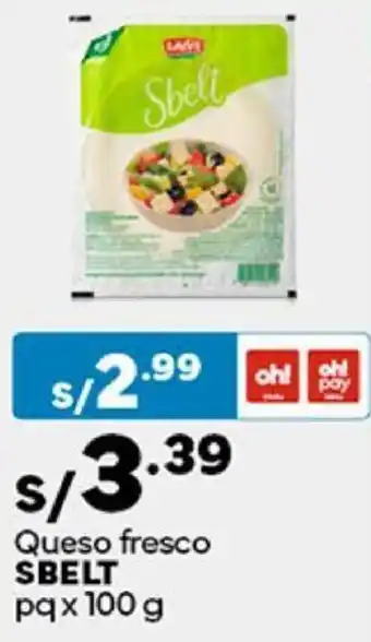 Plaza Vea Queso fresco SBELT pq x 100g oferta