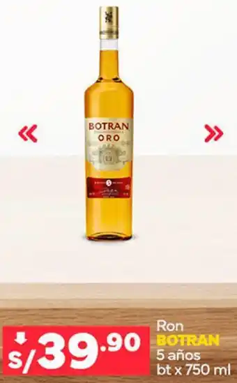 Plaza Vea Ron BOTRAN 5 años bt x 750ml oferta