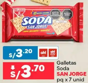 Plaza Vea Galletas Soda SAN JORGE pq x 7 unid oferta