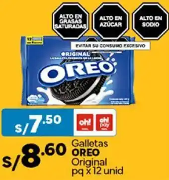 Plaza Vea Galletas .60 OREO Original pq x 12unid oferta