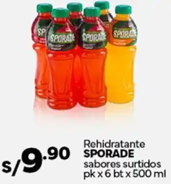 Plaza Vea Rehidratante SPORADE sabores surtidos pk x 6 bt x 500ml oferta