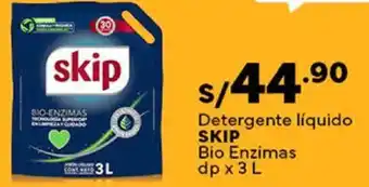 Plaza Vea Detergente líquido SKIP Bio Enzimas dp x 3L oferta