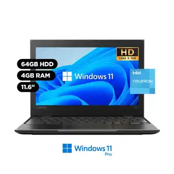 Tiendas EFE Laptop lenovo 11.6 celeron n4020 4gb 64gb 81m8009ulm oferta