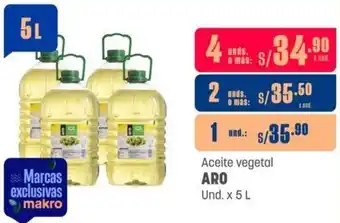 Makro Aceite vegetal ARO 4Und. x 5L oferta