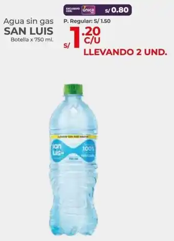Vega Agua sin gas SAN LUIS Botella x 750ml oferta