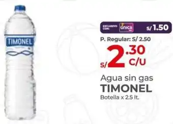 Vega Agua sin gas TIMONEL Botella x 2.5lt oferta