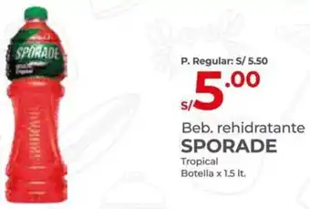 Vega Beb. rehidratante SPORADE Tropical Botella x 1.5lt oferta