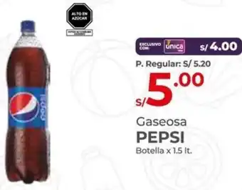 Vega Gaseosa PEPSI Botella x 1.5lt oferta
