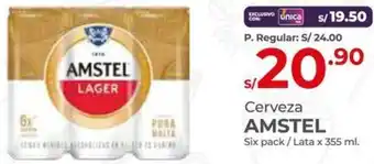 Vega Cerveza AMSTEL Six pack /Lata x 355ml oferta