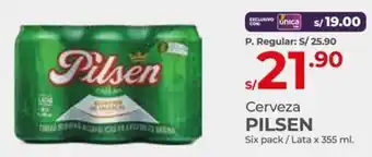 Vega Cerveza PILSEN Six pack /Lata x 355 ml. oferta