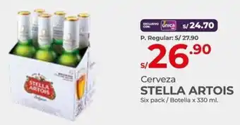 Vega Cerveza STELLA ARTOIS Six pack/Botella x 330ml oferta