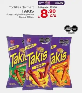 Vega Tortillas de maíz TAKIS Fuego, original o explosión Bolsa x 200gr oferta