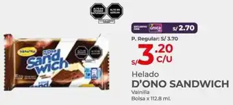 Vega Helado D'ONO SANDWICH Vainilla Bolsa x 112.8ml oferta