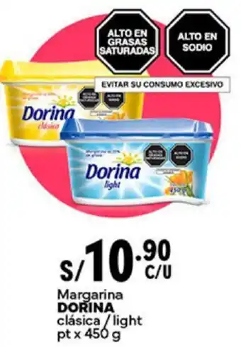 Plaza Vea Margarina DORINA clásica/light pt x 450g oferta