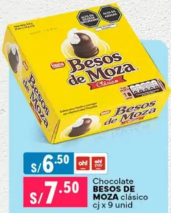 Plaza Vea Chocolate BESOS DE MOZA clásico cj x 9 unid oferta