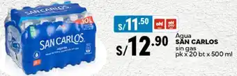 Plaza Vea Agua SAN CARLOS pk x 20 bt x 500 ml oferta