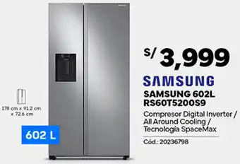 Plaza Vea SAMSUNG 602L RS60T5200S9 oferta