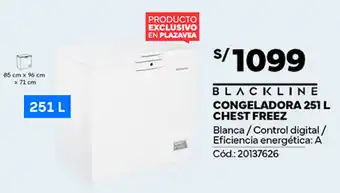 Plaza Vea BLACKLINE CONGELADORA 251L CHEST FREEZ oferta