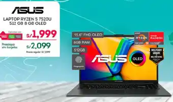 ASUS LAPTOP RYZEN 5 7520U 512GB 8GB OLED