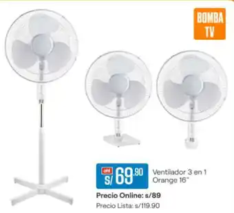 Promart Ventilador 3 en 1 Orange 16" oferta