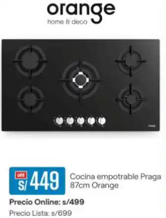Promart Cocina empotrable Praga 87cm Orange oferta