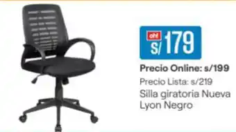 Promart Silla giratoria Nueva Lyon Negro oferta