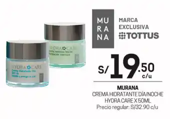 Tottus Murana Crema Hidratante Día/Noche Hyrda Care 50ml oferta