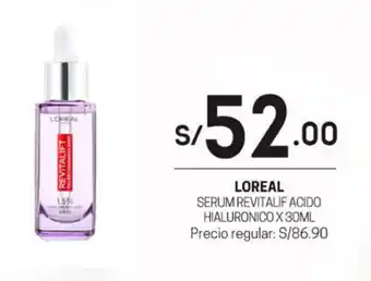 Tottus Loreal Serum Revitalif Acido Hialuronico 30ml oferta