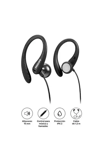 Tiendas EFE Audífonos philips deportivos inalámbricos taa3206bk oferta