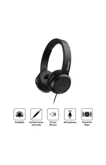 Tiendas EFE Audífonos philips on ear con micrófono tah4105bk oferta