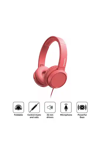 Tiendas EFE Audífonos philips on ear con micrófono tah4105rd oferta