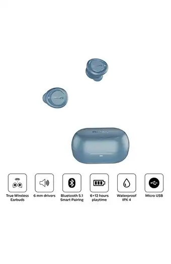 Tiendas EFE Audífonos philips intrauditivos realmente inalámbricos tat1215bl oferta