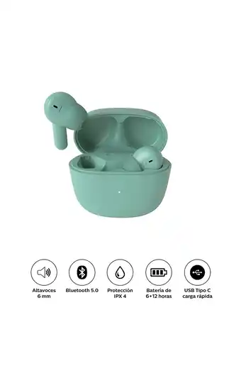 Tiendas EFE Audífonos philips true wireless bluetooth tat2206gr oferta