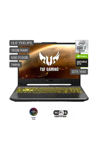 Tiendas EFE Laptops gamer asus tuf fx506lh-hn100t 15.6"; fhd intel core i7 10th gen 16gb 512gb ssd oferta