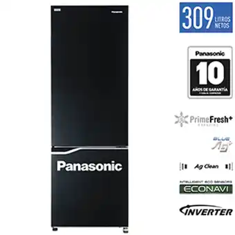 Tiendas EFE Refrigeradora de 2 puertas 309l panasonic nr-bv360gk - negro espejado oferta