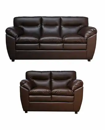 Tiendas EFE Juego de sala casabella 3-2 malibú cuerina - marrón oferta